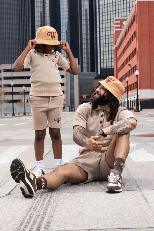 Alim Knitted Polo Set “Sepia”