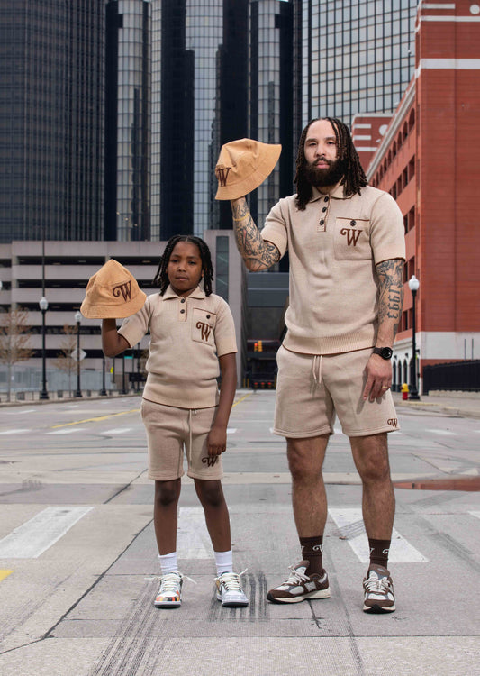 PRE ORDER: Alim Knitted Polo Set “Sepia” (K)